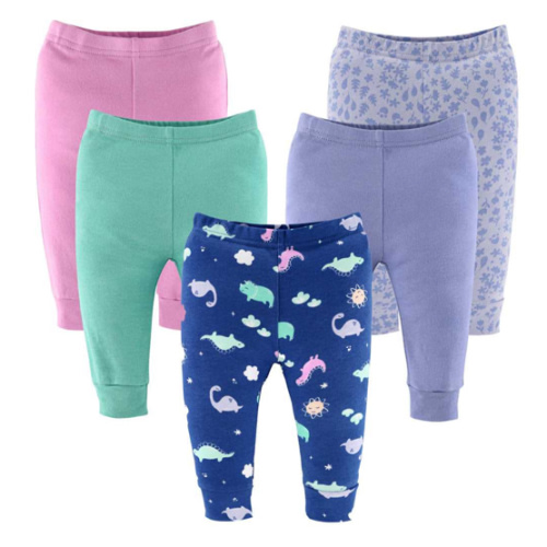 Dino Girl Baby Pants, 5-Pack, Newborn to 24 Months