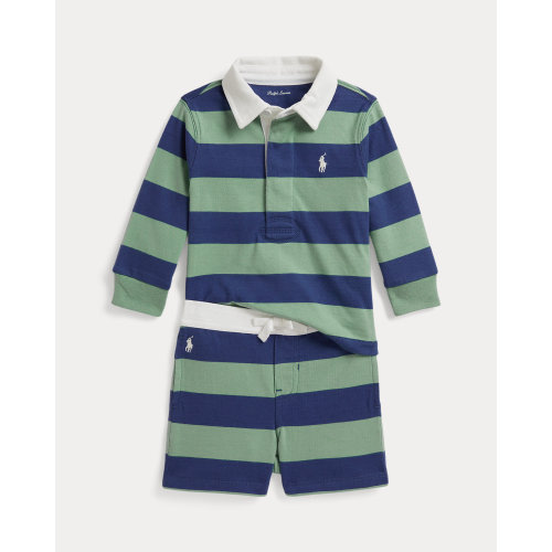 Striped Cotton Rugby Shirt & Short