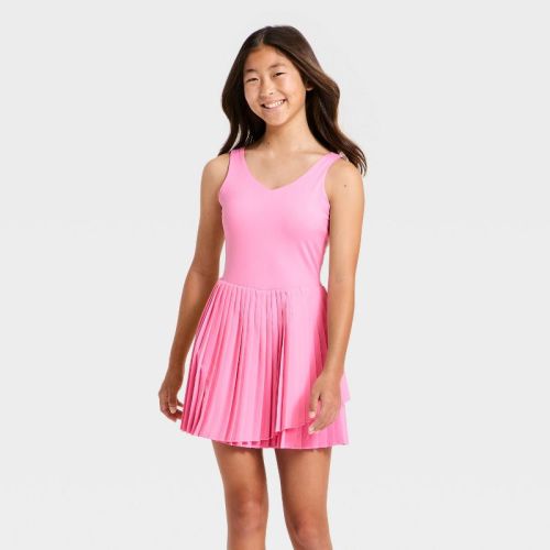 Girls' Pleated Active Athletic Dress - All In Motion™ Pink M