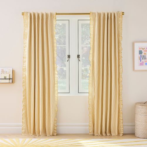 Pinstripe Ruffle Blackout Curtain