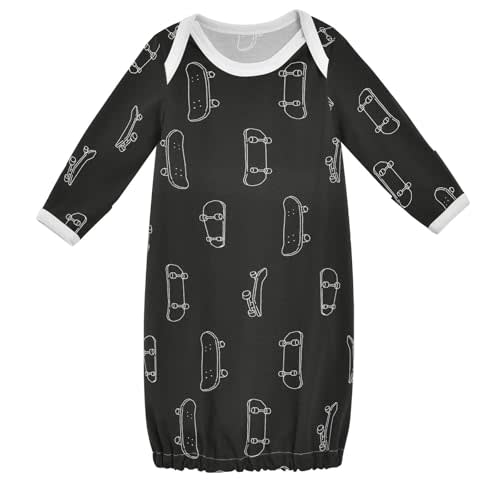 Meocouoe Baby Sleeper Gown for Newborn Girls Boys Long Sleeve Cotton Nightgown Clothes for Infant Home Coming 0-12 Months