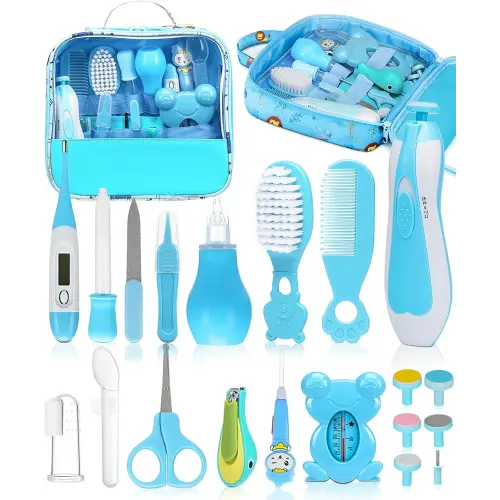 Baby Healthcare and Grooming Kit, Electric Safety Nail Trimmer Baby Nursery Kit, Newborn Care Kits with Hair Brush Comb for Newborn Infant Toddlers Baby Boys Girls Kids, Baby Shower Gifts