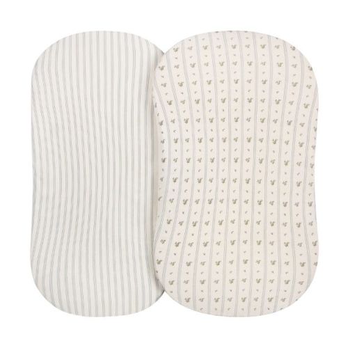 Ely's & Co. Baby Fitted Bassinet Sheet 100% Combed Jersey Cotton for Baby Boy 2 Pack