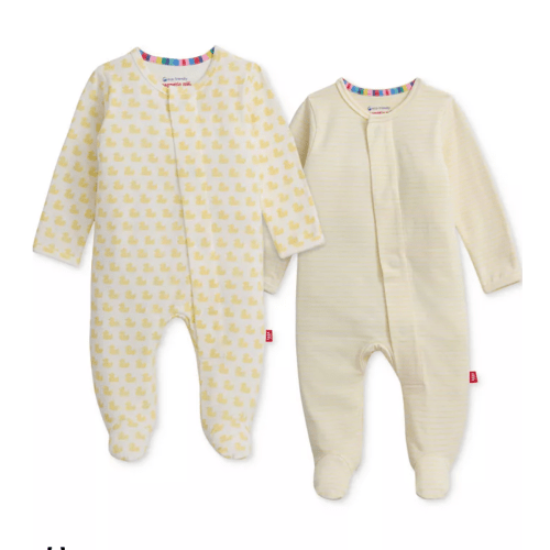 Baby Cotton Footed Coveralls, 2 Pack