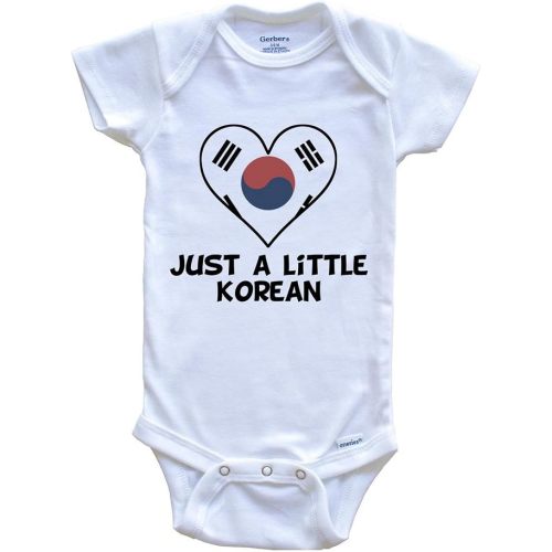 Really Awesome Shirts Just A Little Korean Baby Bodysuit - Cute South Korea Flag