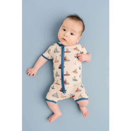 Nautical Sail Bamboo Short Romper