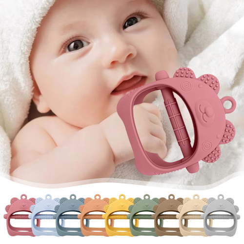 Wmkox8yii Baby Teething Toys for 0-12 Months,Newborn Teether Chew Toys for Teething Relief,Silicone Teething Mitt,Protection Glove, Stimulating Teether,Baby Toys 6 to 12 Months