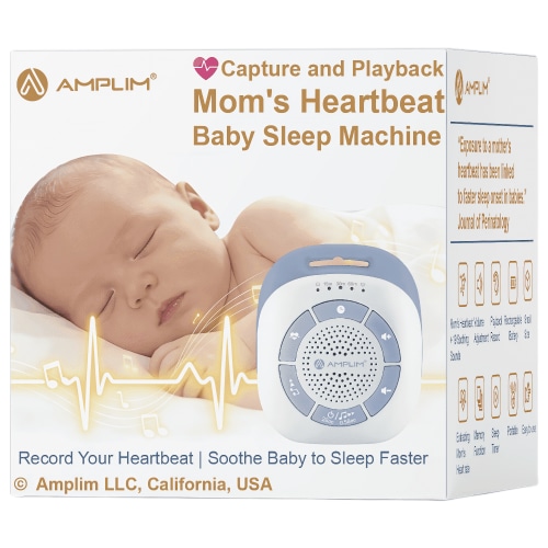 Amplim Mini Mom's Heartbeat Sound Machine, Sleep Soother