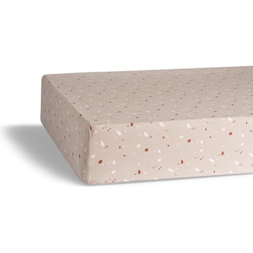 Parker Baby Co. Soft Fitted Baby Crib Sheet for Standard Mattress - Pebble | Snug, machine-washable nursery bedding with durable fabric & fade-resistant style, fits standard crib mattress 28x52x9"