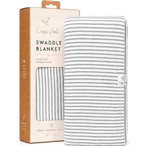 Copper Pearl Swaddle Blankets for Newborns | Soft Stretchy Receiving Blankets for Boys and Girls | Large 46 x 46 Inch Baby Blankets | Lightweight and Breathable Swaddles | Everest
