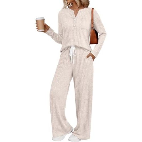 LILLUSORY Womens 2 Piece Lounge Sets Matching Airport Travel Outfits 2025 Winter Clothing Fall Pajamas Sweat Suits Pockets