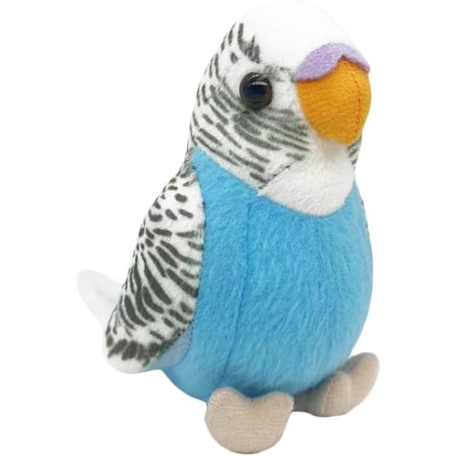1 Pcs Stuffed Parakeet Toy, 5.5 inches, Budgerigar Plush Toy, Parakeet Soft Toy, Stuffed Bird for Kids, Blue