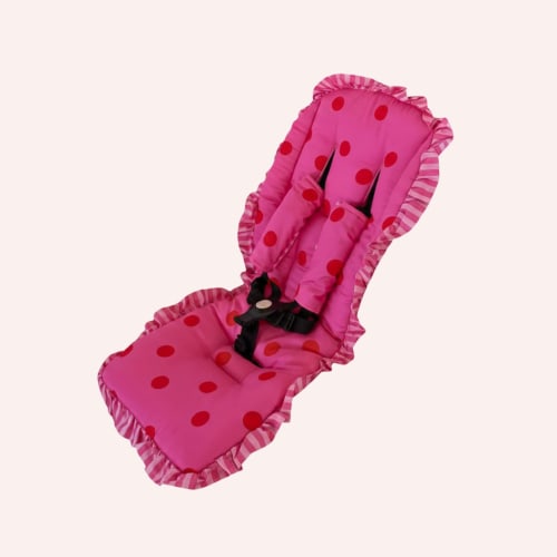 Pram Liner - Polka Dot Ruffle