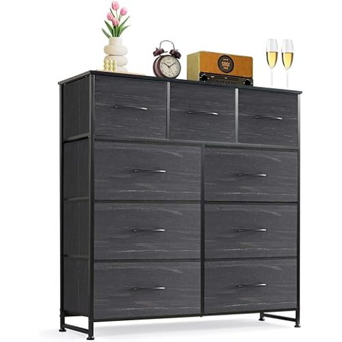 9-Drawer Dresser for Bedroom, Anti-Tip Tall Storage Organizer