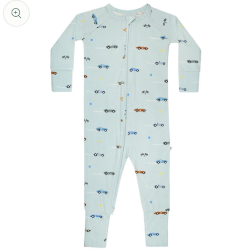 Race Cars Small Ribbed Zip Romper