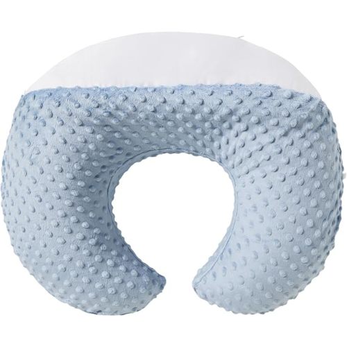 Nursing Pillow and Positioner Breastfeeding and Bottle Feeding, Propping Baby, Tummy Time, Sitting Support for Baby Boy Baby Girl, with Removable Dots Cover (Cloud Blue)