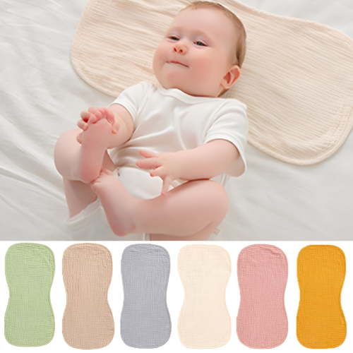 AUQ Muslin Baby Burp Cloths, Face Towel, Burping Rags, Bibs for Newborn Boys Girls Newborn Feeding Saliva Gauze Towel,Pink