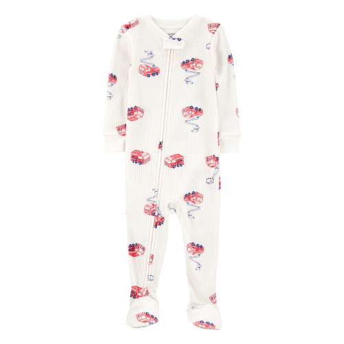 Baby Fire Truck Print Waffle Knit Footie 1-Piece Pajamas - Carter's | Carter's
