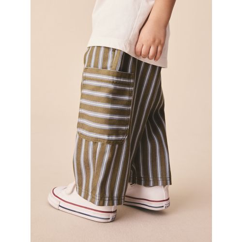 Buy Khaki/Blue Stripe Side Pocket Wide Trousers (3mths-7yrs) from Next USA