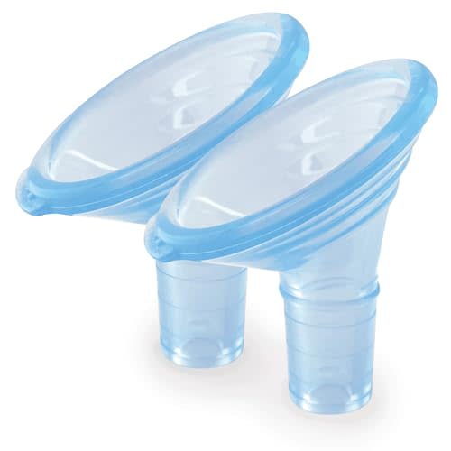 Pumpin' Pal X-Small Silicone Angled Breast Pump Flange Pair, 2026 Design with Suction Sealing Rings, Made in U.S.A.