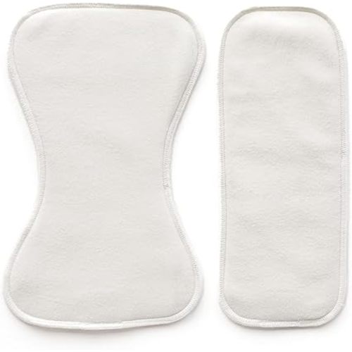 Esembly Overnighters – Organic Cotton Cloth Diaper Booster Inserts with Stay-Dry Fleece – Reusable Nighttime Absorbency Doublers for Heavy Wetters – One Size, Pack of 4