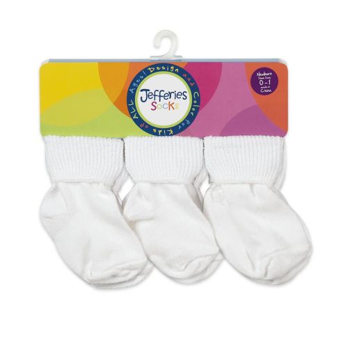Jefferies Socks Baby Classic Bootie Turn Cuff Socks 6 Pair, Newborn