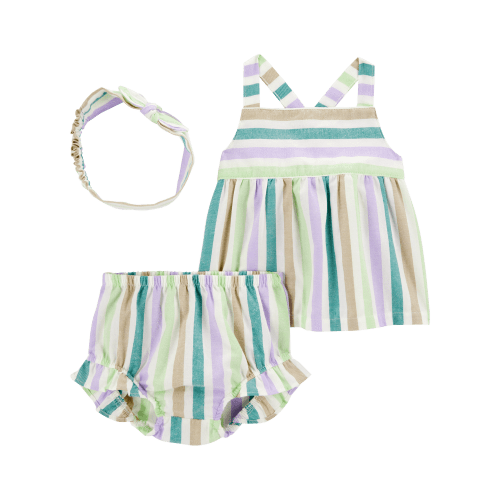 Baby Girl 3-Piece Striped Outfit Set - Carter's | Carter's