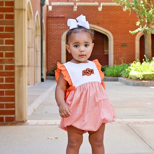 Oklahoma State Embroidered Orange Ruffle Bubble