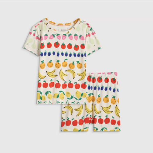 Bamboo Short Sleeve and Shorts Pajama Set - Baby in Fruit Stripe