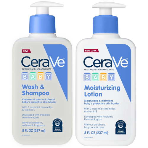 CeraVe Baby Cleanse & Moisturize Bundle (Baby Wash & Shampoo + Baby Lotion)