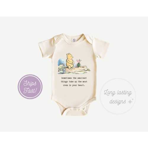 Sometimes The Smallest Things Take Up The Most Room in Your Heart Baby Onesie® - Adorable Storybook Onesie® - Announcement Bear Bodysuit