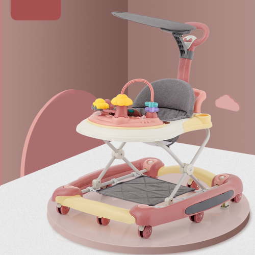 YYUAN 5-in-1 Baby Walker with Wheels,Infant Toddler Walkers Bouncer for Boys Girls,Pink