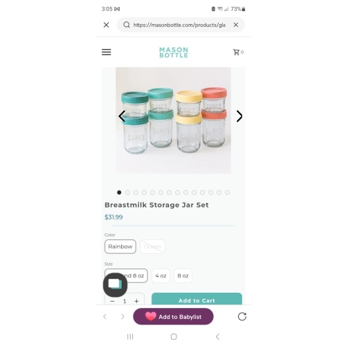 Breastmilk Storage Jar Set – Mason Bottle