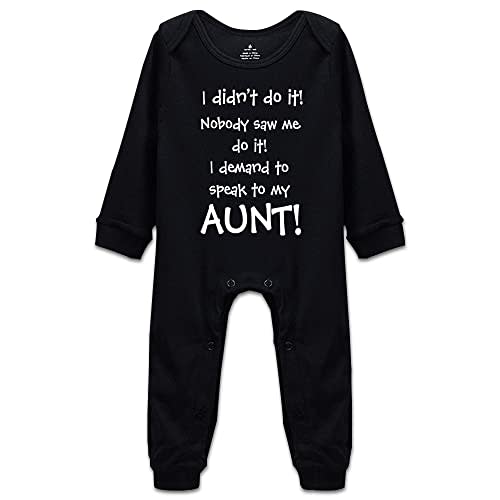 DOQOSESHY I Demand to Speak to My Aunt Funny Baby Bodysuit Outfits Short Sleeve/Sleeveless/Long Sleeve, 3 Months, L-white
