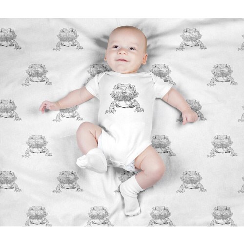 Bearded Dragon Baby Blanket, Reptile Beardie Swaddle Blanket Set, Newborn Photo Prop Baby Animal Swaddle Set for Boy, Girl, Baby Shower Gift