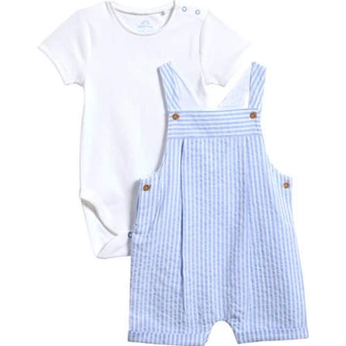 Seersucker Romper & Bodysuit Set, 3-6M