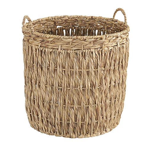 Household Essentials Brown Tall Round Wicker Storage Basket