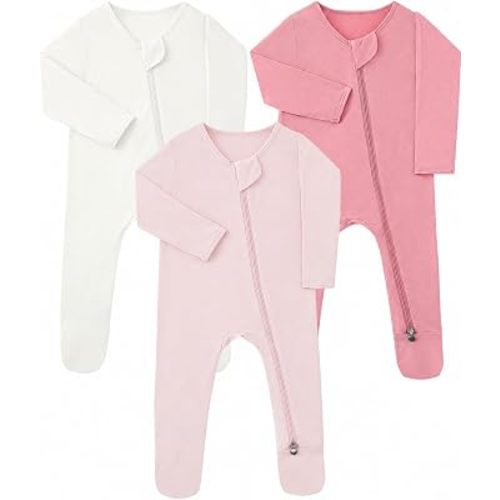 Bamboo Sleepers for Baby Boy, Newborn Footie Footed Pajamas, Bamboo Viscose Infant Onesies Clothing Long Sleeve