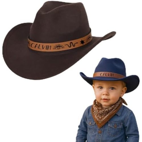 Personalized Boys Cowboy Hats for Kid Toddler Western Cowgirl Hat for Girls