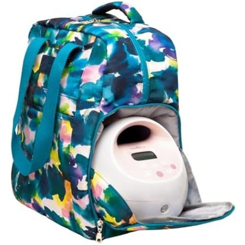 Sarah Wells Kelly Breast Pump Backpack & Tote - Insulated Pocket, Laptop Sleeve & Easy-Clean Design, Fits All Pumps, Diaper Bag for Moms (Aquarelle)