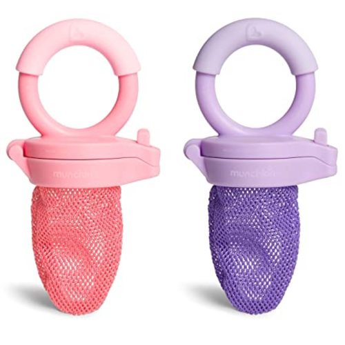 Munchkin Baby Feeder, 2 Pack, Coral/Purple | Fresh Food and Fruit