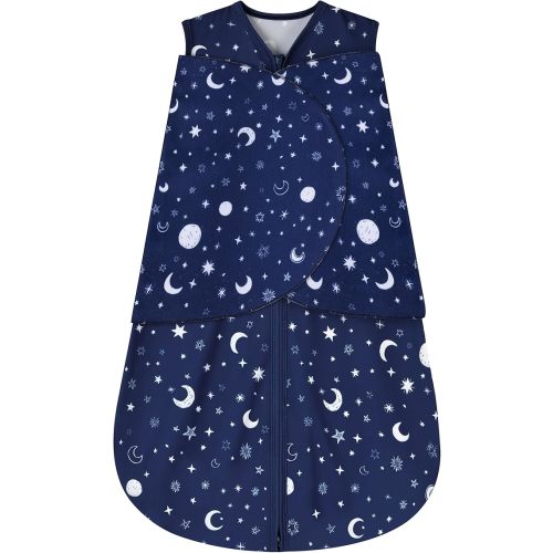 Fleece Newborn Sleep Sack Baby Swaddle,3-Way Adjustable Wearable Blanket,2 Pack Fleece Swaddling Sleeping Bag TOG 2.0, (Blue&Green, 3-6 Months)