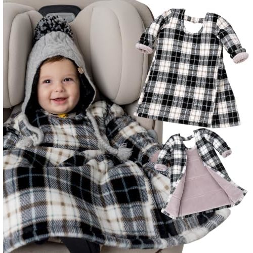 Buckle Me Baby Coziest Car Seat Blanket-Quilted Wearable Blanket w/Sleeves