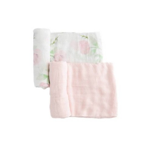 Little Unicorn Deluxe Muslin Swaddle Blanket - Blush Peony - 2pk