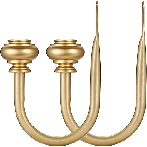 Curtain Holdbacks 2pcs, Metal Curtains Tiebacks for Drapes Window Home Decoration, Warm Gold