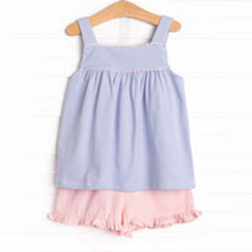 Precious in Periwinkle Ruffle Short Set, Purple – Stitchy Fish