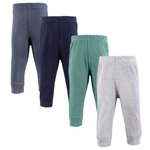 0-3 mo Hudson Baby Cotton Pants and Leggings, Charcoal Teal Blue