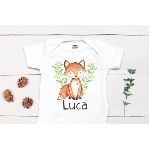 Baby Boy Fox Bodysuit - Baby Boy Clothes - Baby Fox Bodysuit  - Baby Shower Gift - Kids Shirt - Woodland Nursery -