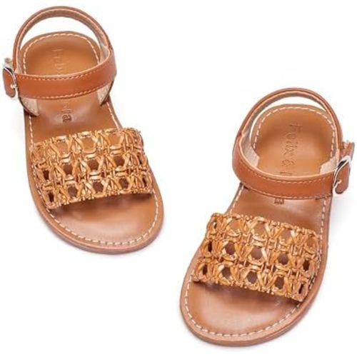 Felix & Flora Toddler Girl Sandals - Flower Girl Dress Shoes Open Toe Little Kid Summer Flats