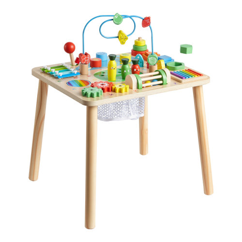 Stellweilan Tessberg Montessori Activity Table for Toddler 1-3 Years Old, 13 in 1 Wooden Learn Activity Desk, Baby Play Table for Aged 6+ Months, Great Birthday, Christmas, Children's Day Present | Wayfair